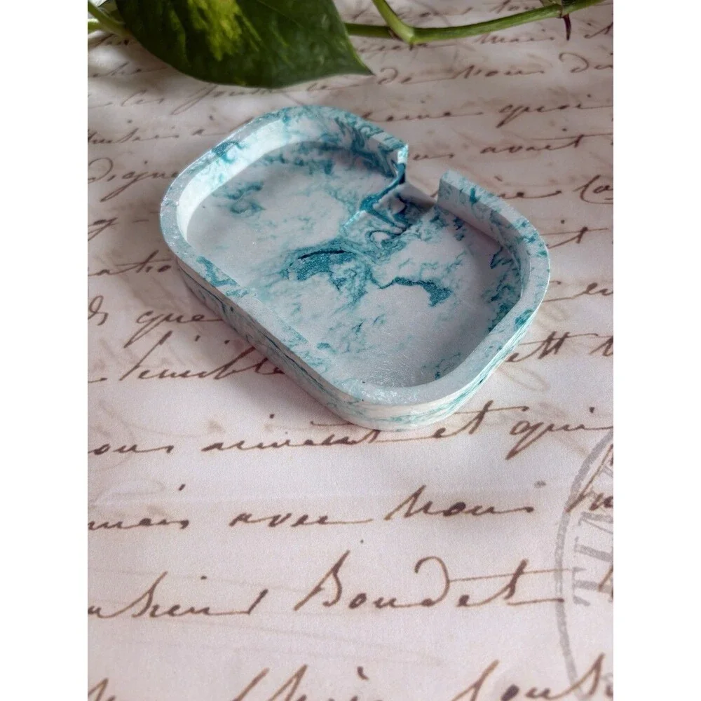 Handmade Soap Dish Cement Soap Holder Bathroom Kitchen Self Draining
